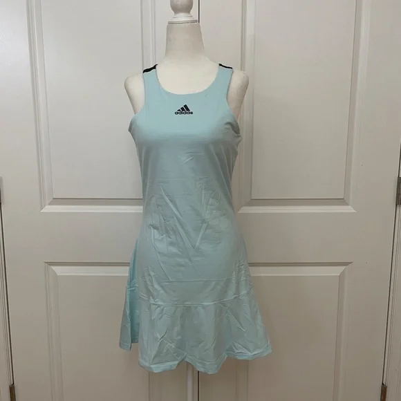 adidas blue tennis dress Adidas Premium Primeknit Blue Womens Tennis Dress – Pickleball-Paddles.com